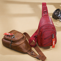 Chest Bag Lady 2021 New Korean Version Tide Fashion 100 Hitch Soft Leather Small Backpack Minimalist Casual Multilayer Single Shoulder Skew Cross