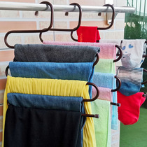 Multi-function magic pants clip Household S-type multi-layer pants rack Pants hanger Wardrobe storage pants hanging shelf pants clip c