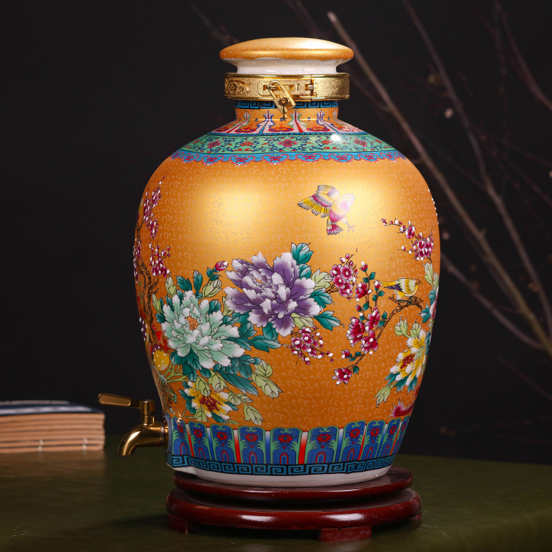 Jingdezhen ceramic terms jars household seal bottle wine 10 jins 20 jins 30 jins of 50 pounds with leading liquor cylinder