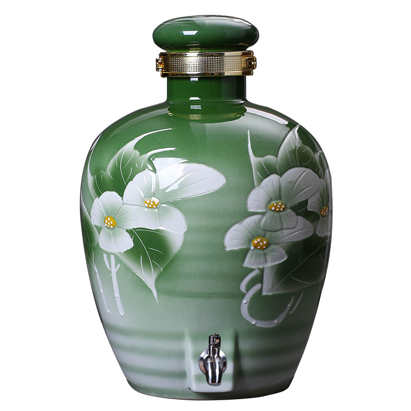 Jingdezhen ceramic jar empty jars seal household it 10 jins 20 jins 50 kg store wine bottle wine pot