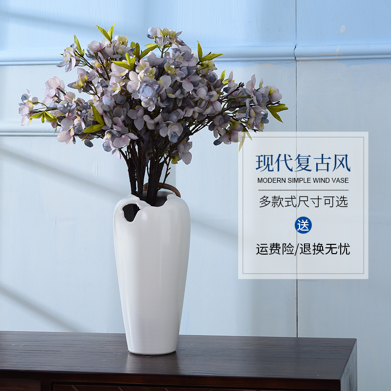 Lou qiao ou I and contracted white ceramic vase furnishing articles dried flower arranging flowers sitting room Nordic creative decoration