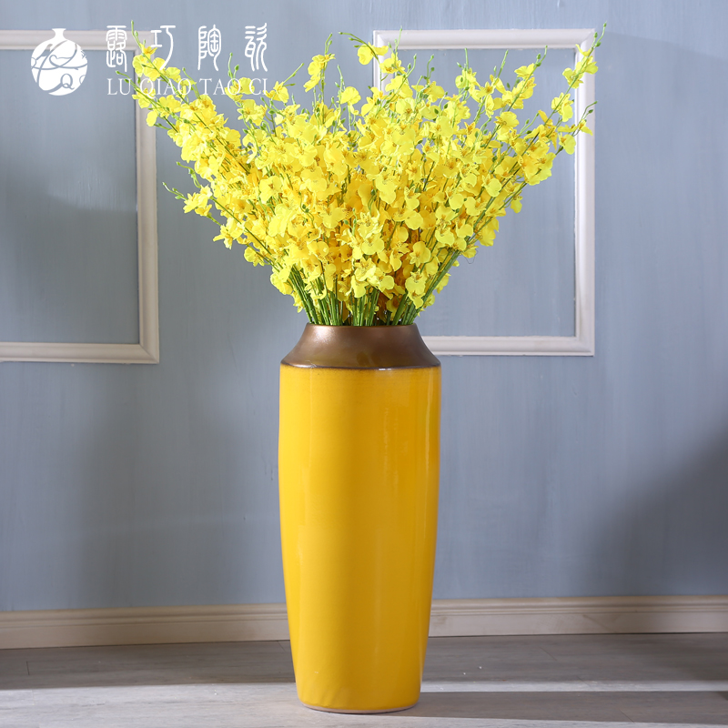 European Nordic light key-2 luxury office ceramic vase furnishing articles yellow creative contracted sunflowers ground decoration