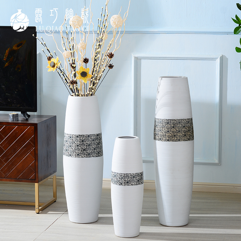 Jingdezhen ceramic large ground vase creative decorations furnishing articles furnishing articles sitting room dry flower arranging flowers boreal Europe style