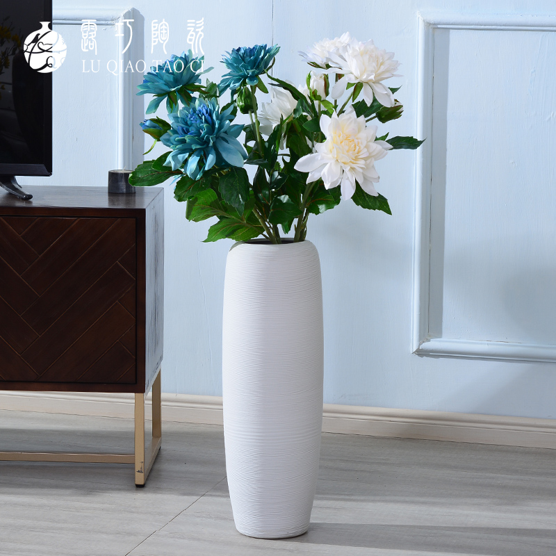 I and contracted ceramic white vase landing simulation suit furnishing articles dried flower arranging flowers large north European style living room