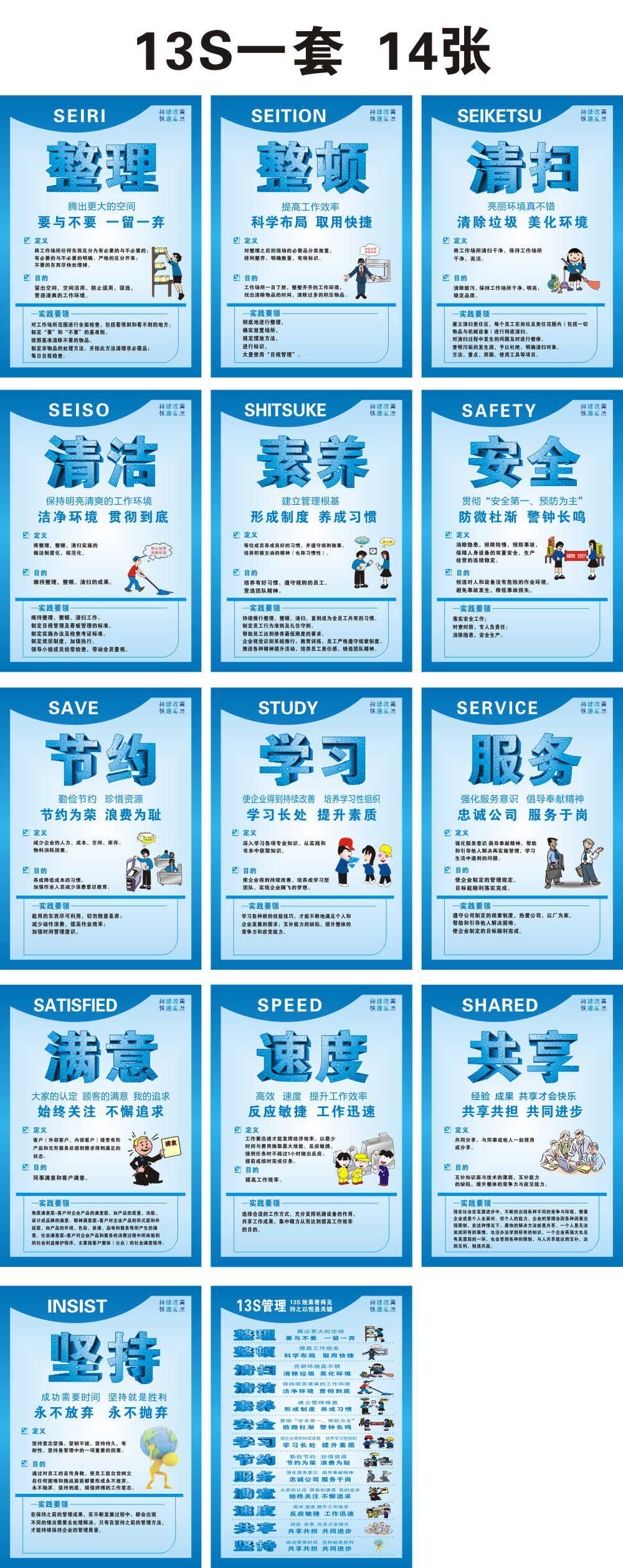 5s 6s 7s 8s 9s 10s工厂车间质量管理安全生产标语海报挂图定制_双氙