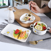 Thai nostalgia girl heart tableware one person food creative Japanese couple bowl household snack breakfast bowl gift box set