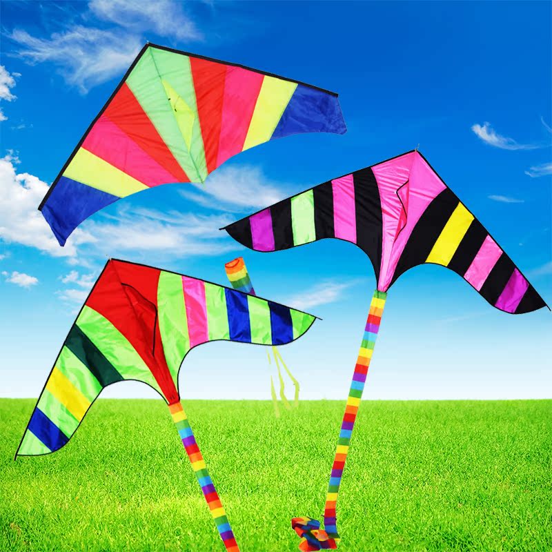 weaving plume fang parachute adult children's cartoon rainbow kite kite kite big kite kite long tail sale