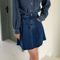 Small pull 1937 closed eye feedback A - word pure cotton cowboy folded half - body skirt is great