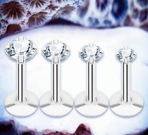 European and American titanium steel zircon anti-allergic lip nail lip ring ear bone nail ear nail ear snail tongue ring puncture perforation jewelry