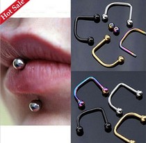 European and American popular titanium steel lip nail lip ring male and female personality piercing jewelry nightclub cool trend jewelry
