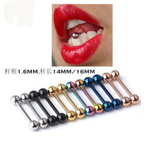 European and American popular titanium steel tongue nail puncture perforation PA straight rod breast ring non-mainstream jewelry allergy does not fade