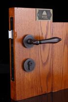 Shuangshan hardware Belvidi copper lock Nordic American bathroom interior door lock mute solid wood door handle universal type
