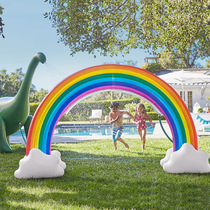 ins water inflatable float outdoor lawn spray Rainbow Bridge float summer vacation children play water spray Rainbow