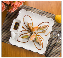 Dumpling plate with vinegar plate European mother plate ceramic plate household dish western food plate breakfast plate cover rice plate