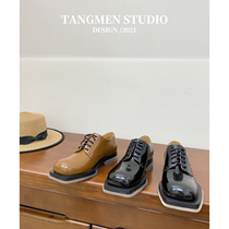 Shoes womens 2021 new Loafer shoes British style small leather shoes flat square toe thick soled FAR BV big toe singles