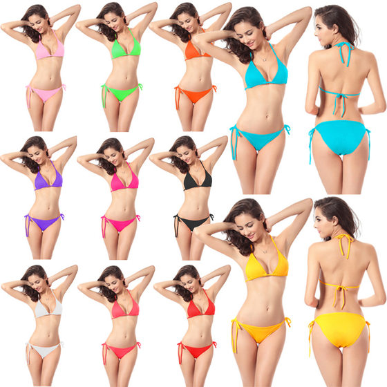 Broken swimsuit hanging neck blue bikini competition sexy three -point Bikini European and American swimsuit lady underwear
Broken swimsuit hanging neck blue bikini competition sexy three -point Bikini European and American swimsuit lady underwear