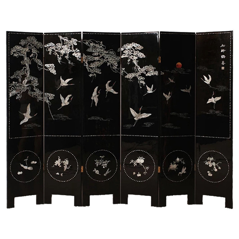 屛風　螺鈿細工　貝殻　目隠し 屛風 螺鈿細工 貝殻 目隠し