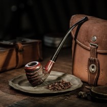 Dahan pipe original pleated reading bucket Hand carved curved bucket Italy imported aged heather retro