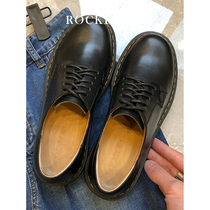 Dr small leather shoes women autumn winter British academy style retro black single shoes with skirt leather versatile thick-soled Loafer shoes