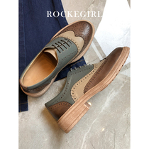 Spring 2020 new Brock small leather shoes womens British style vintage Oxford shoes low heel single shoe versatile Loafer shoes