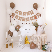 ins wind small red book recommended baby children birthday placement balloon party simple background wall scene decoration