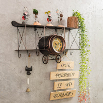 American retro aircraft model rack wall decoration wall hanging propeller adhesive hook clock creative iron wall decoration