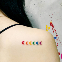 Colored moon Hyuna same tattoo sticker waterproof female Net red pop ins Wind Korean tide small pattern Cartoon 1 year
