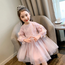 Korean girl dress 2021 Autumn New Korean version of long sleeve princess dress children spring and autumn skirt foreign style childrens clothing