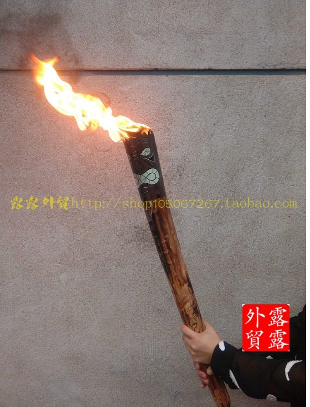 火把复古舞台表演木头火把野营烧烤电影道具火炬真火反复使用