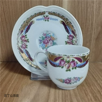 French Limoges Vizavi hand-painted floral afternoon tea cups and saucers (porcelain is German Kaiser)