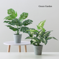 Nordic style desktop small potted decoration plant indoor simulation green plant turtle back leaf Living room decoration fake flower decoration