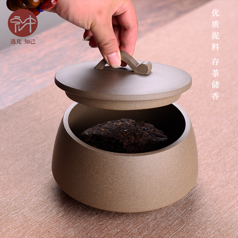 Ceramic yixing purple sand tea pot size 1 catty the packed seal pot pu - erh tea cake tea urn wake receives tea caddy fixings