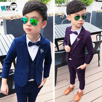 British new boy suit three-piece autumn and winter childrens suit suit flower girl dress host performance suit
