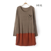 Foreign Trade Big Code Womens Dress Original Tail Single Spring Dress New Tide Fat Mm Knit Cardiovert T-shirt Loose Sweater Jacket