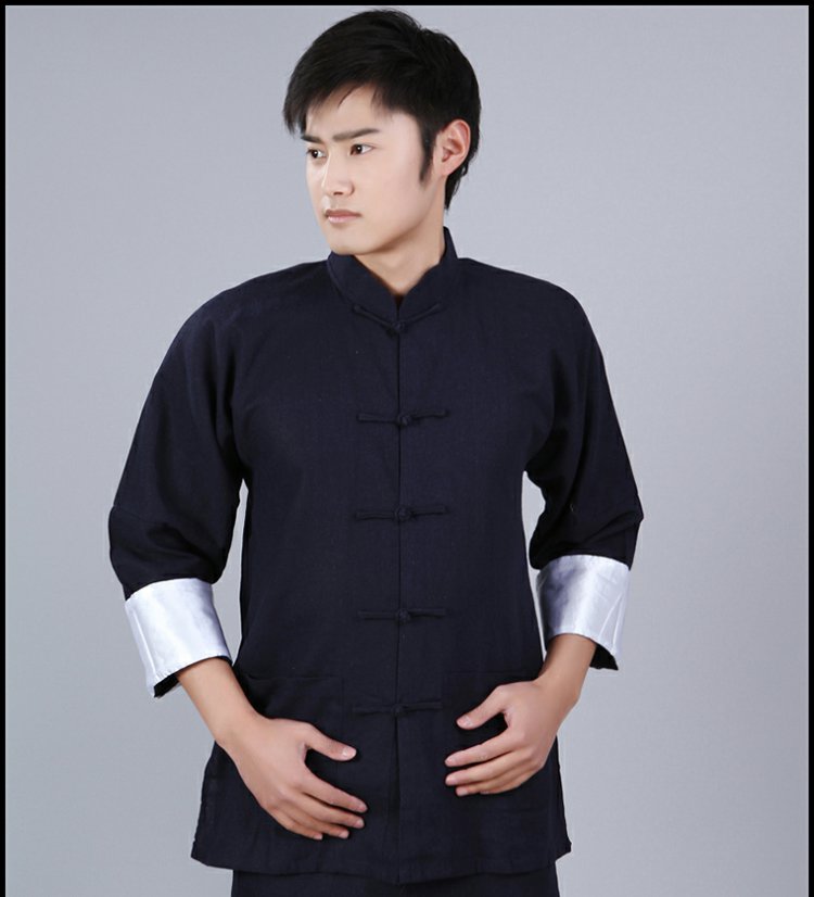 唐装 功夫衫 叶问同款咏春太极中国风马褂棉麻青年套装 李小龙