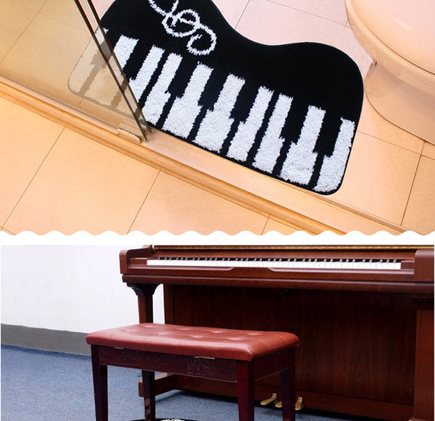 可爱小钢琴防滑脚垫吸水地垫防滑垫厨房地毯儿童卧室床边垫可定做_7折
