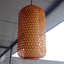 Chinese retro pastoral creative bamboo lantern hand-woven Zen restaurant chandelier hotel simple personality lampshade