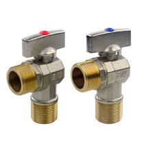 All copper 6 points large flow copper ball core angle valve full open water heater wall hanging furnace special triangle valve