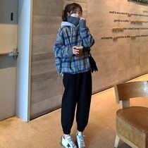 SANDRO moscoloni fashion suit loose sweater pants two-piece set 2021 autumn new female Korean version