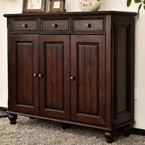 American pastoral living room side cabinet shoe cabinet side cabinet toilet storage corner cabinet floor waterproof solid wood cabinet