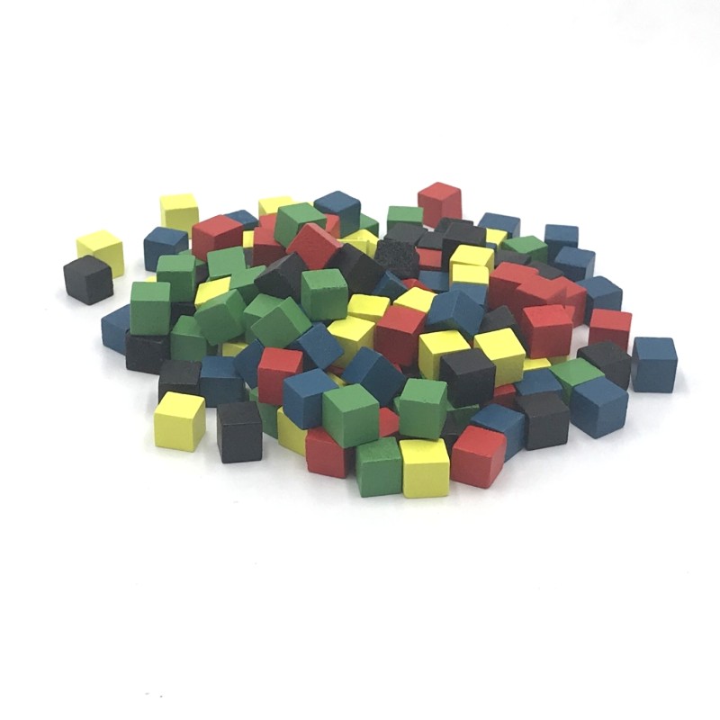 1cm Coloured Squared Wood Block Cube Building Blocks Maths Elementary School Wooden Small Squares Spelling Children Puzzle Toys-Taobao