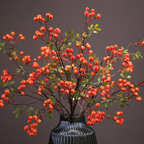 New Chinese style red fruit autumn real fruit simulation fake flower living room dining table European floral New Year decoration American decoration Berries