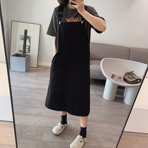 Retro Korean version loose and thin strap dress female autumn high quality double pocket casual straight strap dress