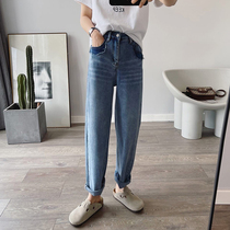 Pocket Irregular Boyfriend Pants Spring Loose Wide Leg Pants Womens Thin Straight Pants Washed Radish Daddy Pants Tide