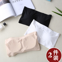 Strapless Ice Silk no trace wrapped chest in summer anti-light one-piece bottoming underwear womens belt chest cushion gathered chest thin