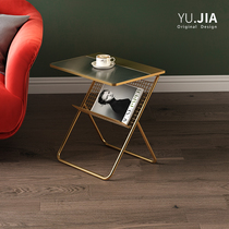 Denmark YUJIA design Nordic sofa side a few light luxury small coffee table Simple shelf corner a few magazine storage racks