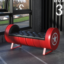 Industrial wind bench card seat retro American bar ktv sofa oil barrel clothing store test shoe stool creative bench