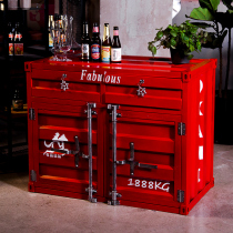 Industrial style retro cabinet creative file cabinet container design old iron cabinet porch locker storage cabinet