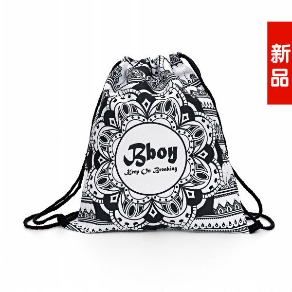 bboy hip hop backpack Breaking drawstring backpack Hiphop canvas bag ເດັກນ້ອຍ/ຜູ້ໃຫຍ່ unisex