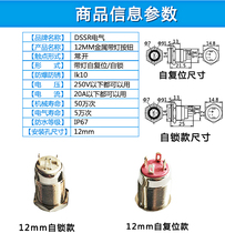 High head Self-reset (JOG) 3-6V special voltage notes blue 12MM without resistance